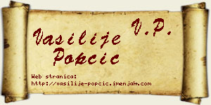 Vasilije Popčić vizit kartica